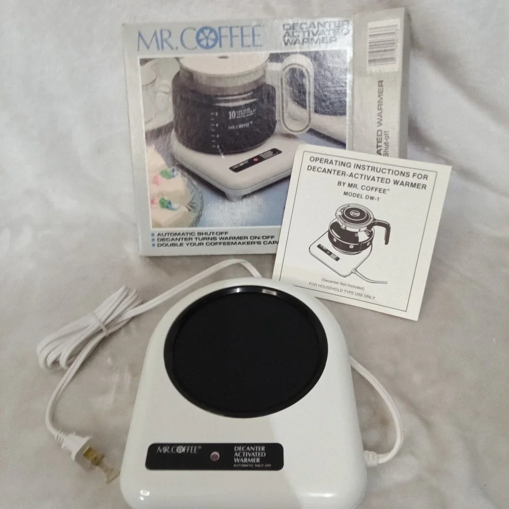 Mr. Coffee Decanter Activated Warmer Model DW1 White Vintage Coffee Pot Heater